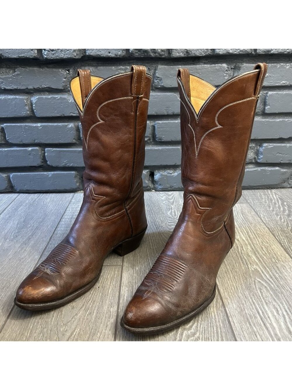 Tony Lama 5084 Vintage Gold Label Western Cowboy Boots Mens 13 EE